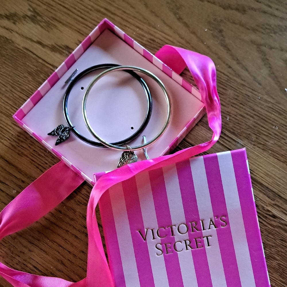 Victoria's Secret Goldtone and Black Bangles